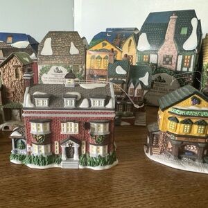 Dept 56 Dickens Village Inns Christmas Ornaments Set Of 7 1992-1997
